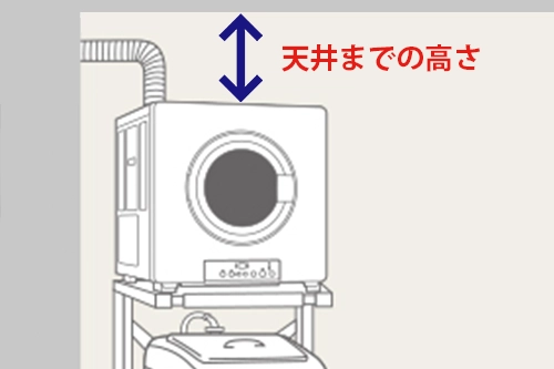 設置するかんたくんの上部から天井までの高さ