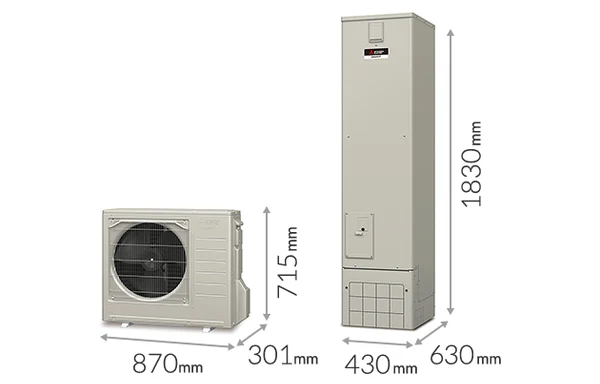 Vシリーズ 180L（貯湯ユニット 幅430×奥行630×高さ1830mm）