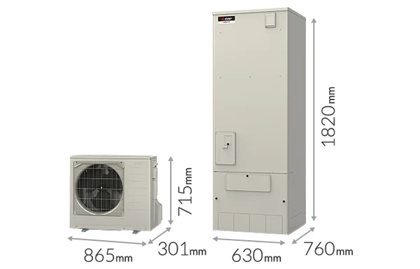 Vシリーズ 370L（貯湯ユニット 幅630×奥行760×高さ1820mm）