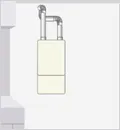 屋内壁掛FF式に設置した石油給湯器のイラスト