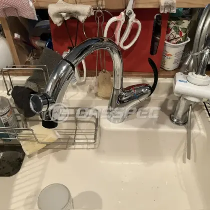 施工後の水栓・蛇口（TOTO TKN34PBTA）