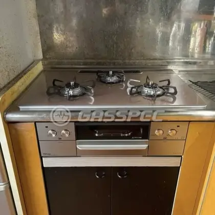 施工後のビルトインガスコンロ（パロマ PD-893WS-U75GP）
