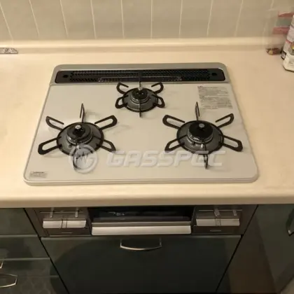 施工後のビルトインガスコンロ（パロマ PD-509WS-60CV）