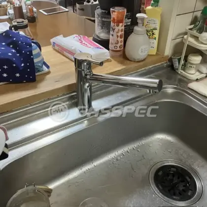 施工後の水栓・蛇口（TOTO TKS05301J）