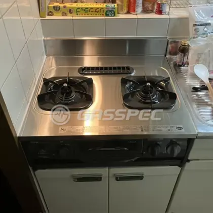 施工後のビルトインガスコンロ（リンナイ URG-655TS2A-R）