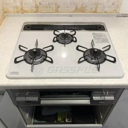 施工後のビルトインガスコンロ（パロマ PD-509WS-60CV）