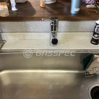 施工後の水栓・蛇口（TOTO TKS05305JA）
