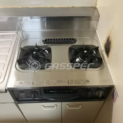 施工後のビルトインガスコンロ（リンナイ URG-655TS2A-L）