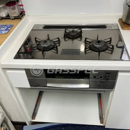 施工前のビルトインガスコンロ（C3WL5PWASKSTED）