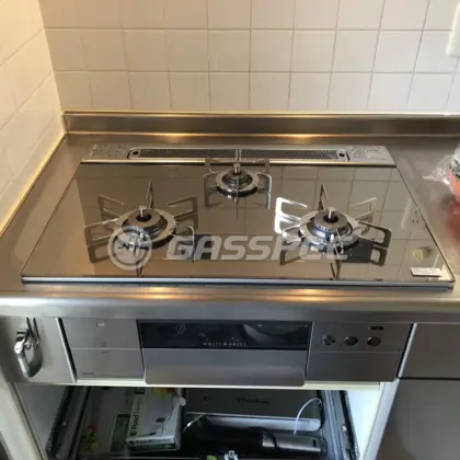 施工後のビルトインガスコンロ（ノーリツ N3S15PWASKSTESC）