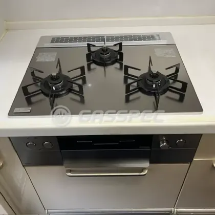 施工後のビルトインガスコンロ（ノーリツ N3WU3PWASKSTEC）
