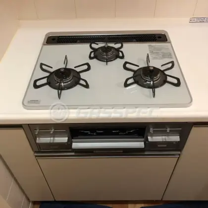 施工後のビルトインガスコンロ（パロマ PD-509WS-60CV）