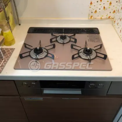 施工後のビルトインガスコンロ（リンナイ RHS31W42J2RSTW）