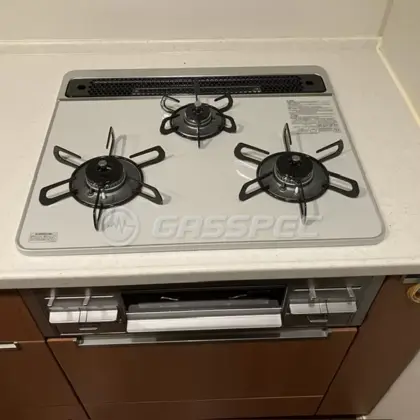 施工後のビルトインガスコンロ（パロマ PD-509WS-60CV）