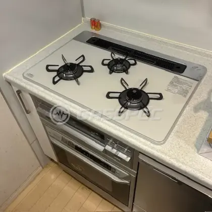 施工後のビルトインガスコンロ（パロマ PD-509WS-75CV）