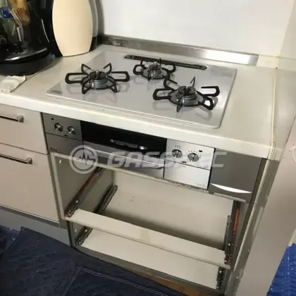 施工後のビルトインガスコンロ（パロマ PD-893WS-U60CV）