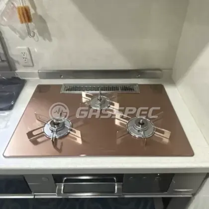 施工後のビルトインガスコンロ（リンナイ RHS72W38M12RCSTW）