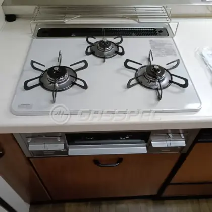 施工後のビルトインガスコンロ（パロマ PD-509WS-60CV）