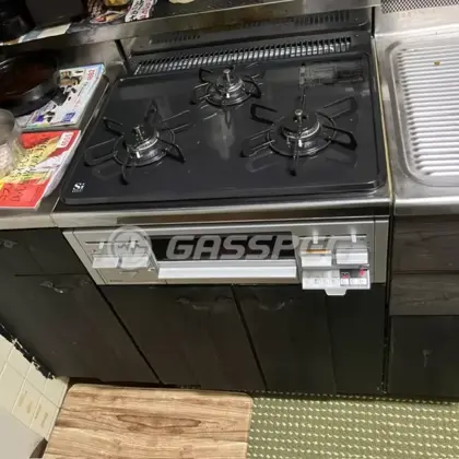 施工後のビルトインガスコンロ（パロマ PD-N36AS）