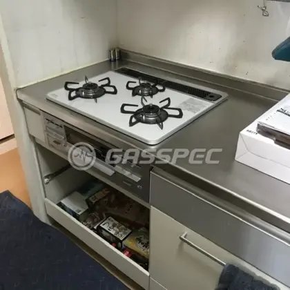 施工後のビルトインガスコンロ（パロマ PD-509WS-60CV）