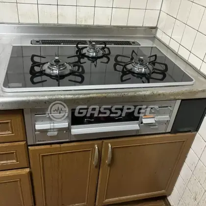 施工後のビルトインガスコンロ（パロマ PD-509WS-75CK）