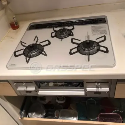 施工後のビルトインガスコンロ（パロマ PD-509WS-60CV）