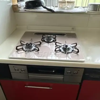 施工後のビルトインガスコンロ（パロマ PD-893WS-U60GP）