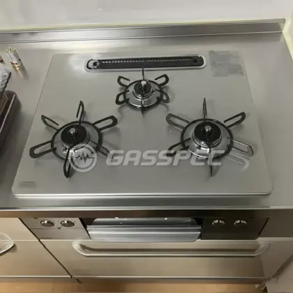 施工後のビルトインガスコンロ（パロマ PD-893WS-U60GH）