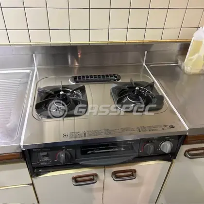 施工後のビルトインガスコンロ（リンナイ URG-655TS2A-R）