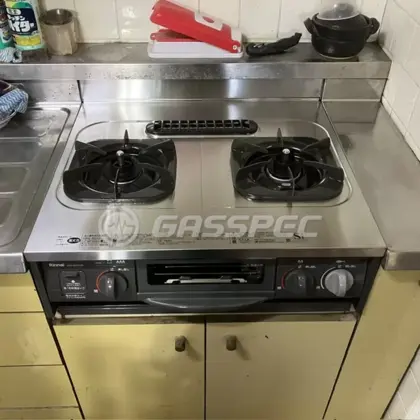 施工後のビルトインガスコンロ（リンナイ URG-655TS2A-L）