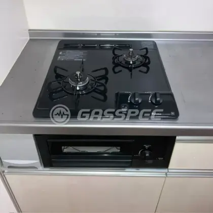 施工後のビルトインガスコンロ（パロマ PD-N202BG）