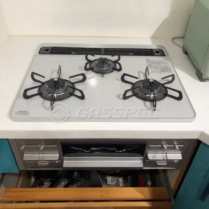 施工後のビルトインガスコンロ（パロマ PD-509WS-60CV）