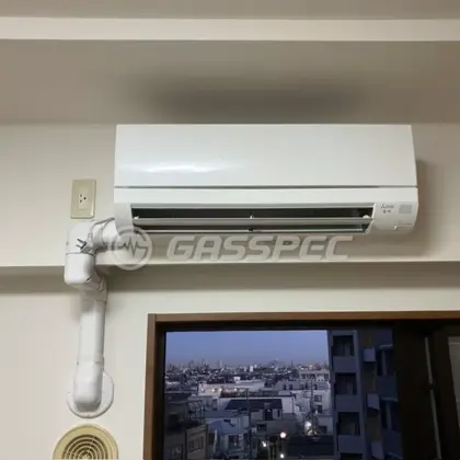 施工後のエアコン（三菱 MSZ-GV2225-W）