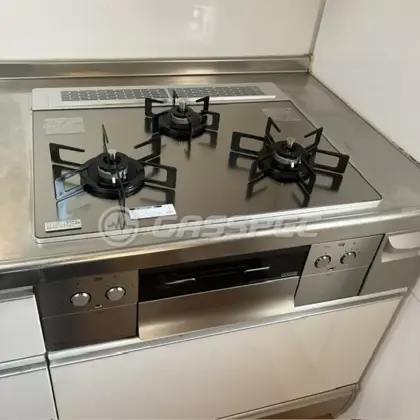 施工後のビルトインガスコンロ（ノーリツ N3WU3PWASKSTEC）