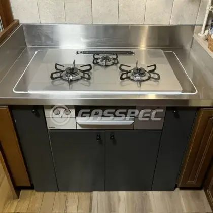 施工後のビルトインガスコンロ（パロマ PD-893WS-U75GH）