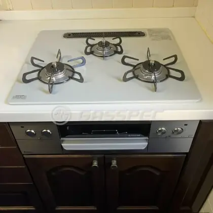 施工後のビルトインガスコンロ（パロマ PD-893WS-U60CV）