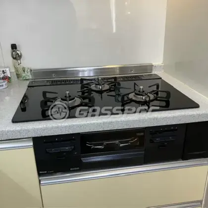 施工後のビルトインガスコンロ（リンナイ RS71W36T1RBW）