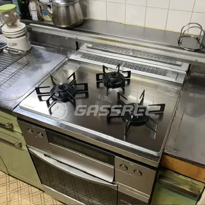施工後のビルトインガスコンロ（ノーリツ N3WU3PWASKSTEC）