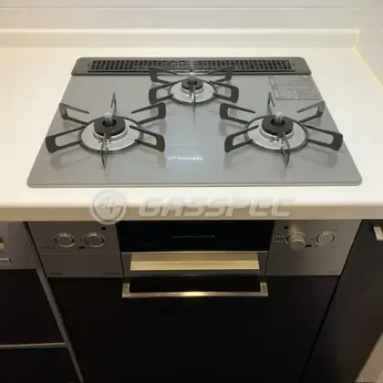 施工後のビルトインガスコンロ（リンナイ RHS31W42J3RSTW）