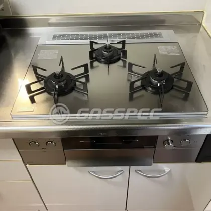 施工後のビルトインガスコンロ（ノーリツ N3WU3PWASKSTEC）