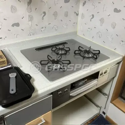 施工後のビルトインガスコンロ（パロマ PD-893WS-U60GH）