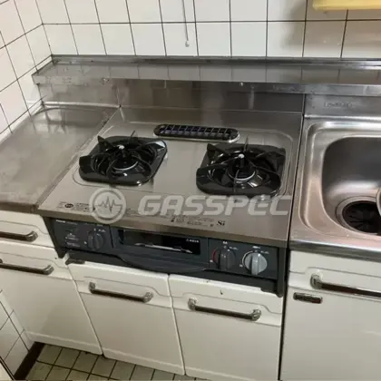 施工後のビルトインガスコンロ（リンナイ URG-655TS2A-L）