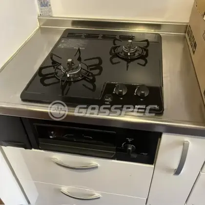 施工後のビルトインガスコンロ（パロマ PD-N202BG）