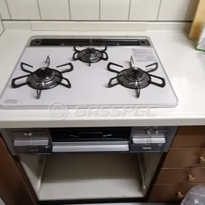 施工後のビルトインガスコンロ（パロマ PD-509WS-60CV）