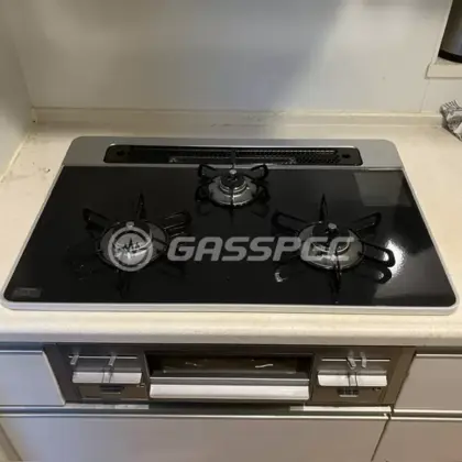 施工後のビルトインガスコンロ（パロマ PD-509WS-75CK）