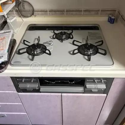 施工後のビルトインガスコンロ（パロマ PD-509WS-60CV）