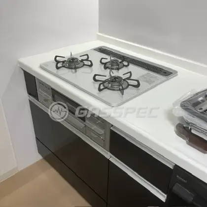 施工後のビルトインガスコンロ（パロマ PD-509WS-60CV）