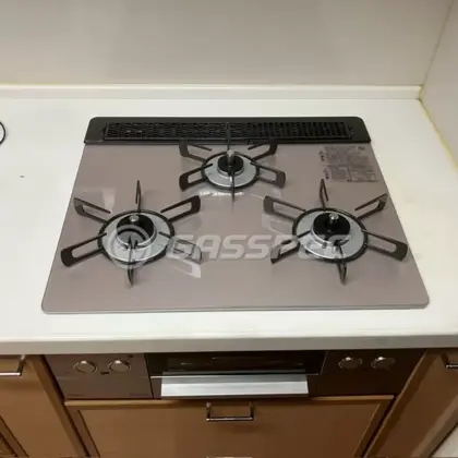 施工後のビルトインガスコンロ（リンナイ RHS31W42J2RSTW）