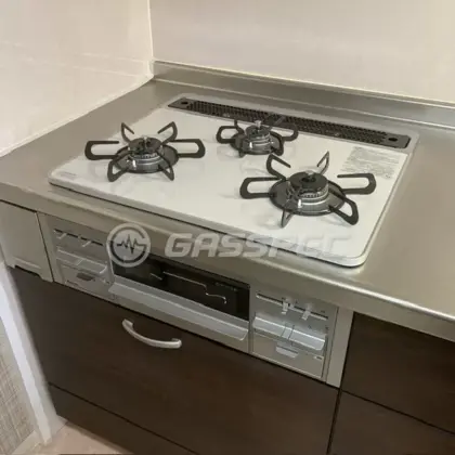 施工後のビルトインガスコンロ（パロマ PD-509WS-60CV）