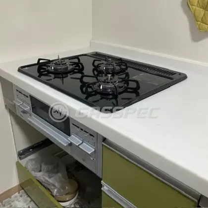 施工後のビルトインガスコンロ（パロマ PD-N36S）